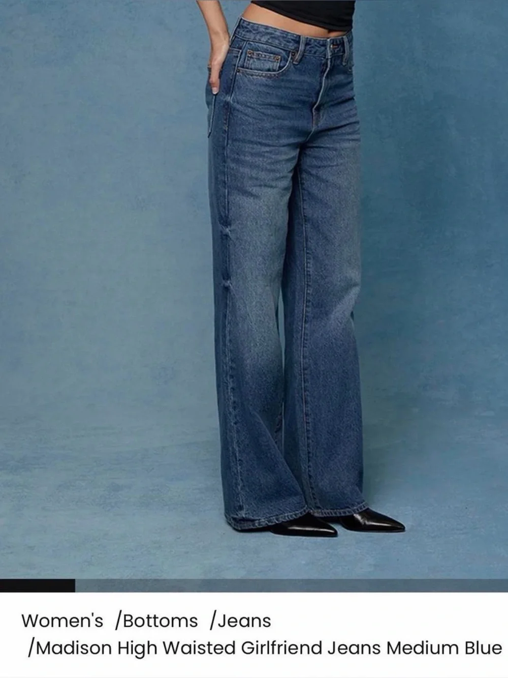 PacSun Wide-Leg High-Rise Jeans in Medium Blue